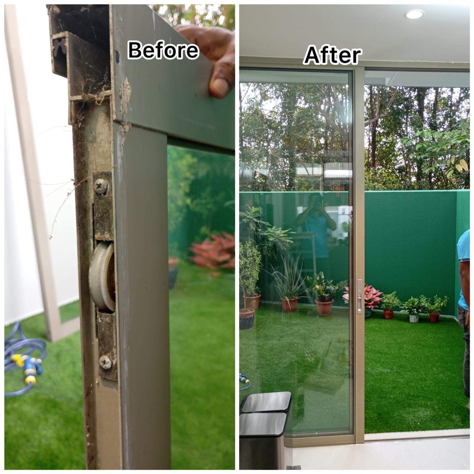 Sliding Glass Door Roller Replacement & Track Repair Service in Singapore